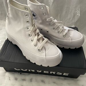 Converse Platform High-Top Canvas Sneakers in White